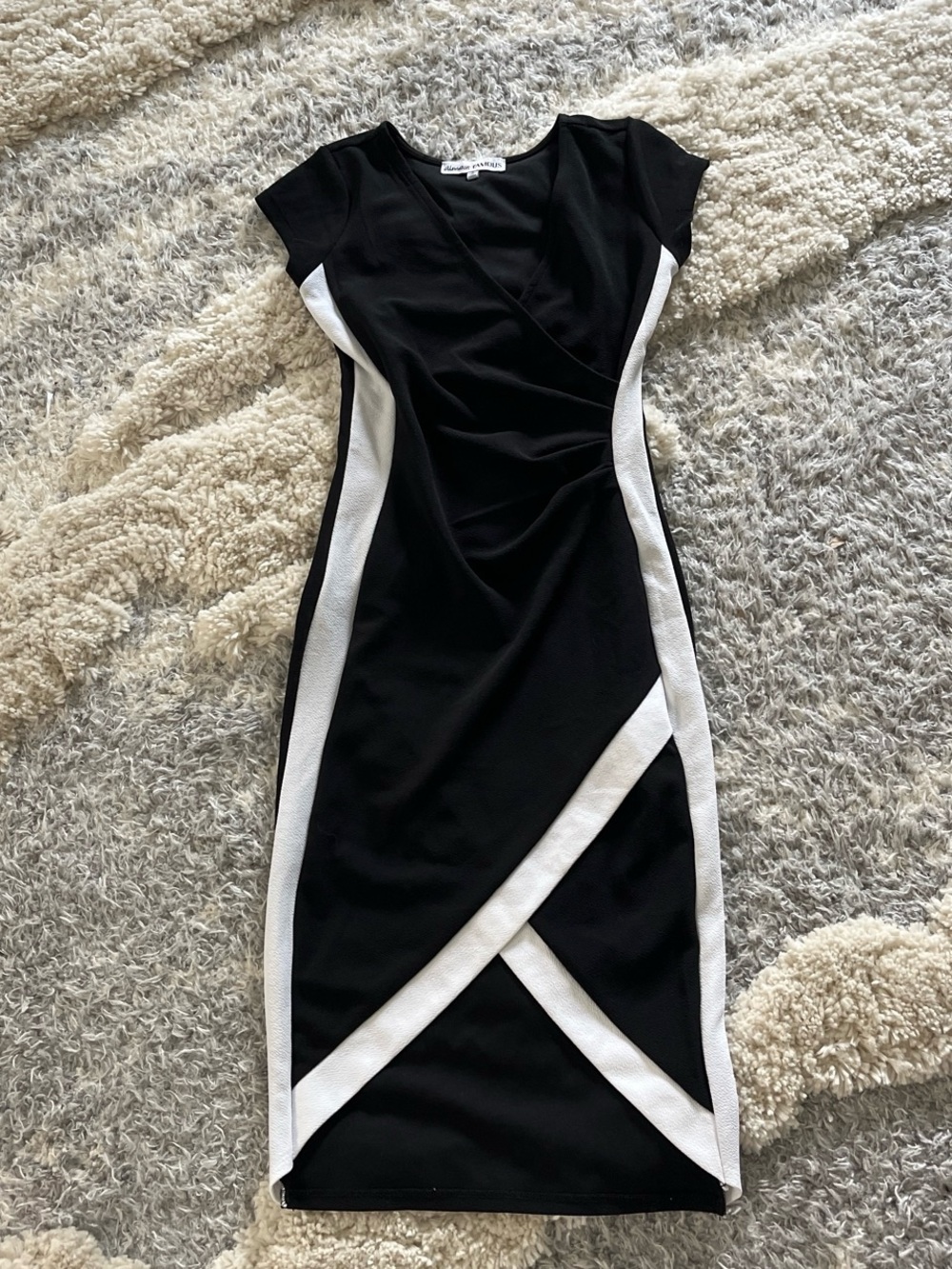 Almost Famous Black and White Midi Dress